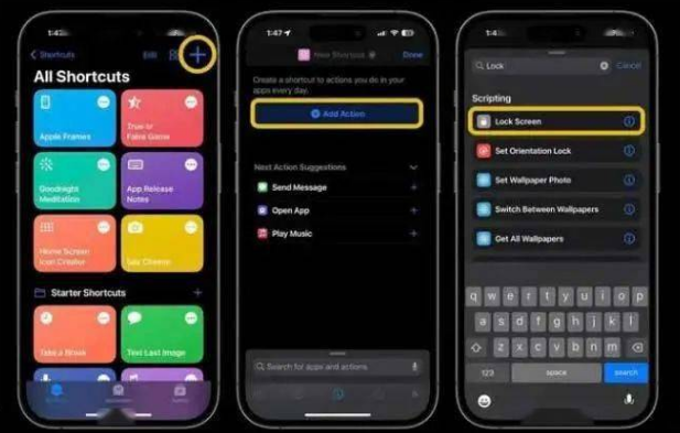 徽州苹果14锁屏维修店分享iPhone14升级iOS16.4后如何创建锁屏快捷方式 