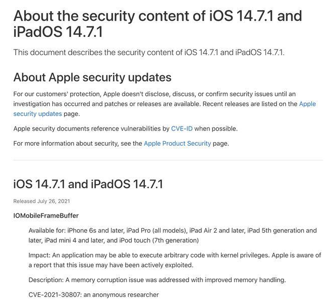 徽州苹果手机维修分享iOS 14.7.1 正式版更新内容及升级方法 